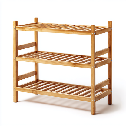 3-Tier Natural Bamboo Shoe Rack