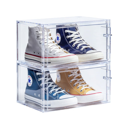 Clear Magnetic Drop-Front Shoe Box (Set of 6)